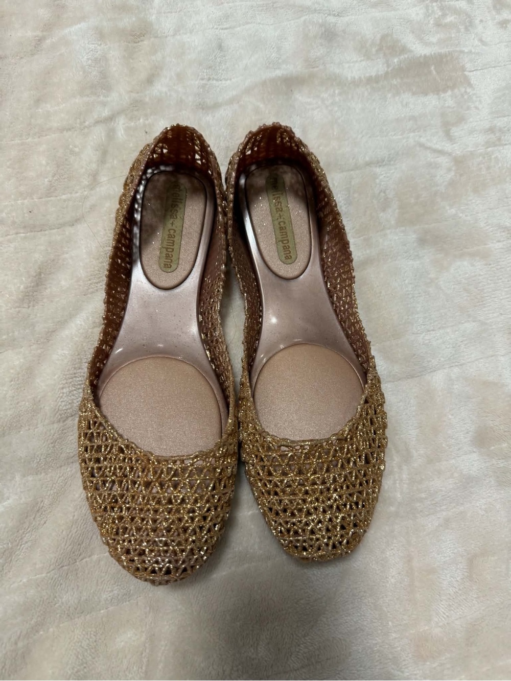 Milissa Campana Gold Woven Ballet Flats 8